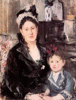 貝爾特 摩裡索特 Portrait of Mme. Boursier and her Daughter